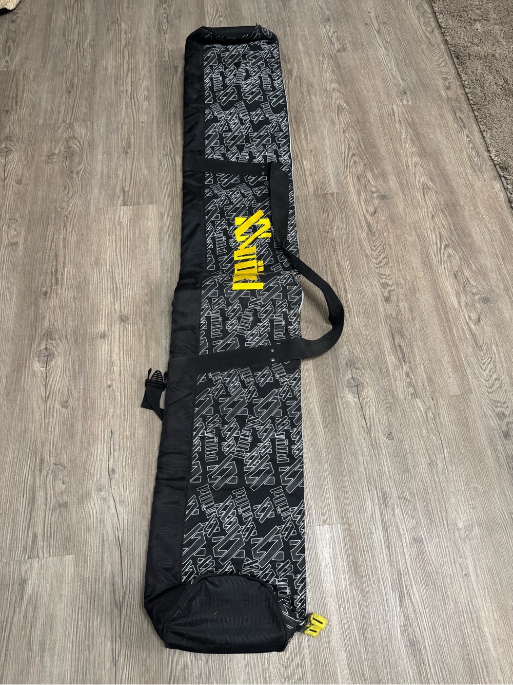 Volkl Travel Ski Snowboard Bag 66" X 11" Black Extendable All Over Print